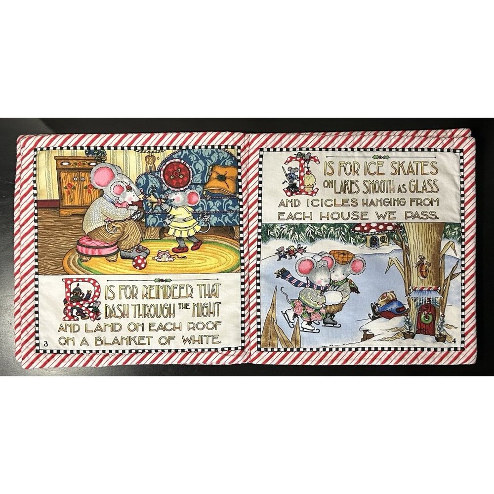 Mary Engelbreit Soft Fabric Quilted Baby Children’s Christmas Book Mouse Woods - Picture 5 of 9